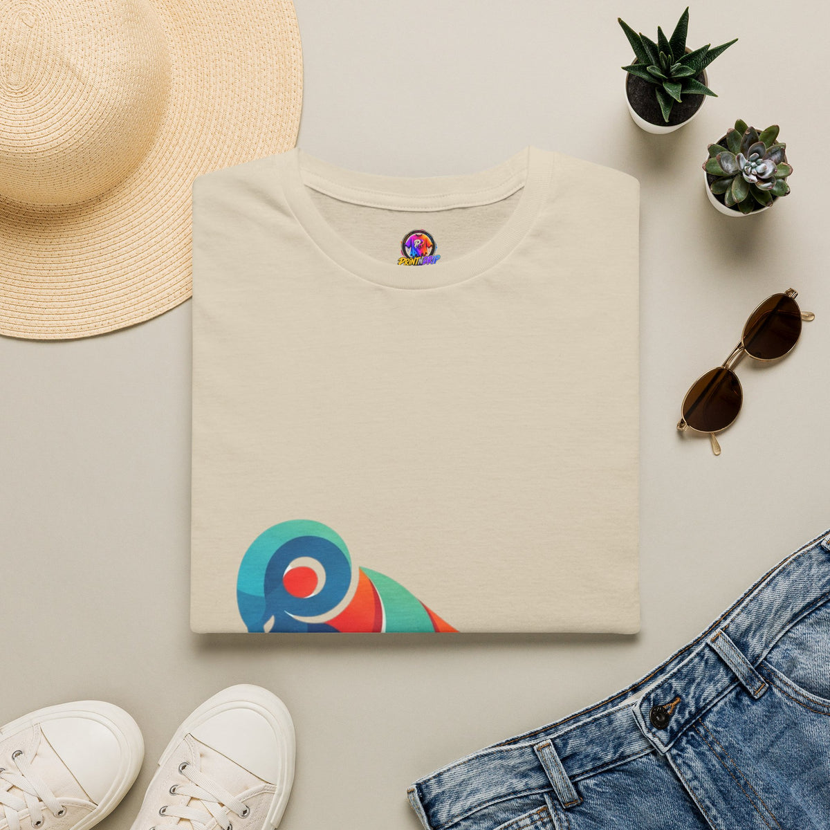 Aries Zodiac  Colorful Ram T-Shirt — Abstract Multicolor Aries Graphic Tee