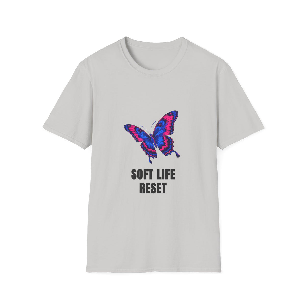 Butterfly 'Soft Life Reset' T-Shirt — Vibrant Pink & Blue Graphic Tee - Trending Now - August 2026