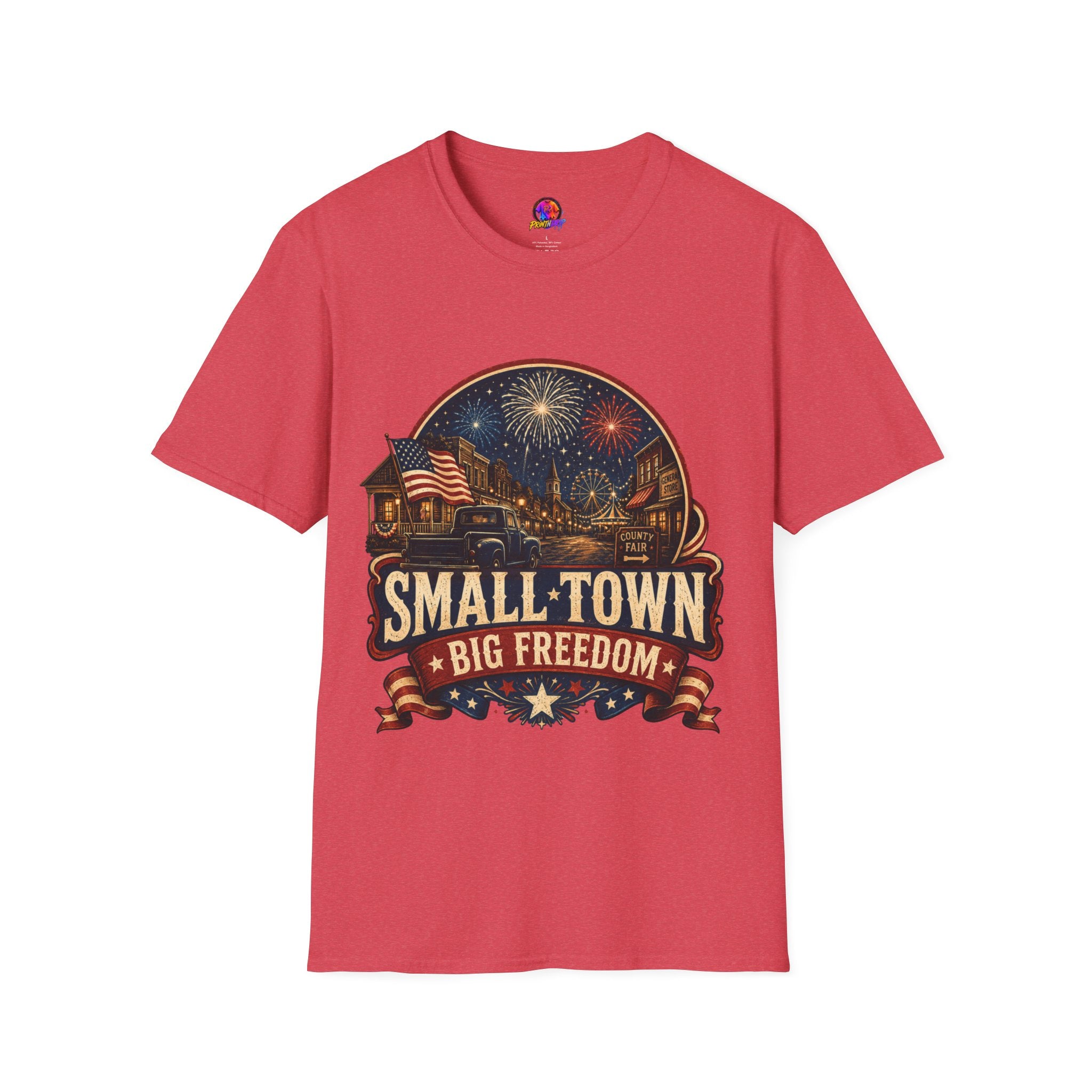 Small Town Big Freedom T-Shirt — Patriotic 4th of July Fireworks Tee