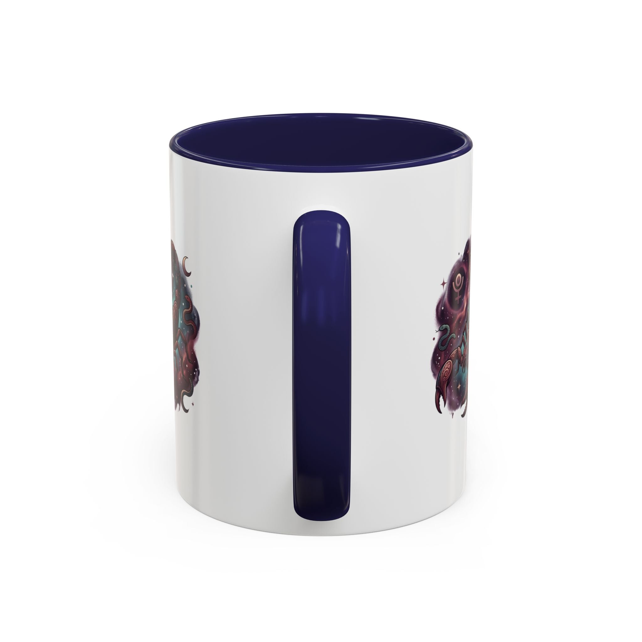 Scorpio Zodiac Accent Coffee Mug — Celestial Scorpion Astrology Design