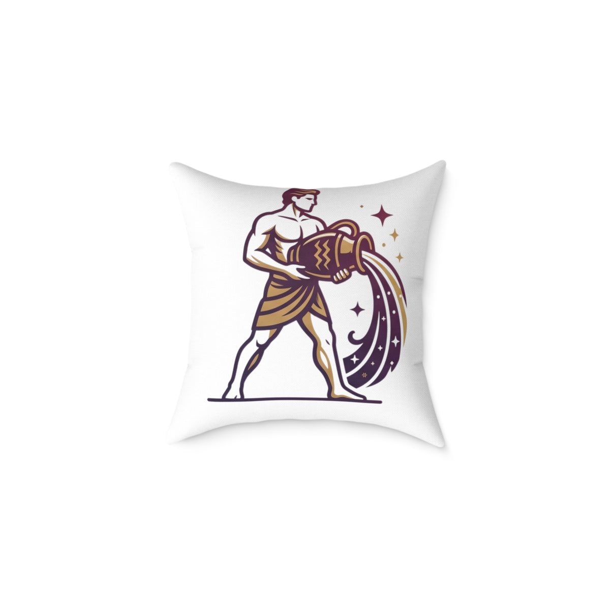Aquarius Zodiac Pillow — Water Bearer Horoscope Accent Cushion