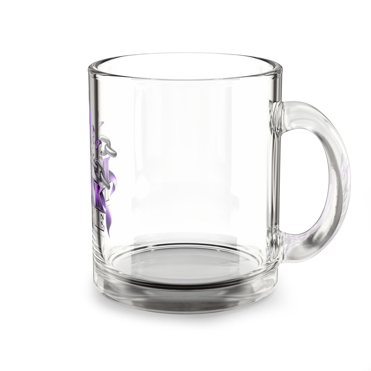 Break the Cycle Purple Ribbon Glass Mug – 10 oz Domestic Violence  Awareness Coffee Cup