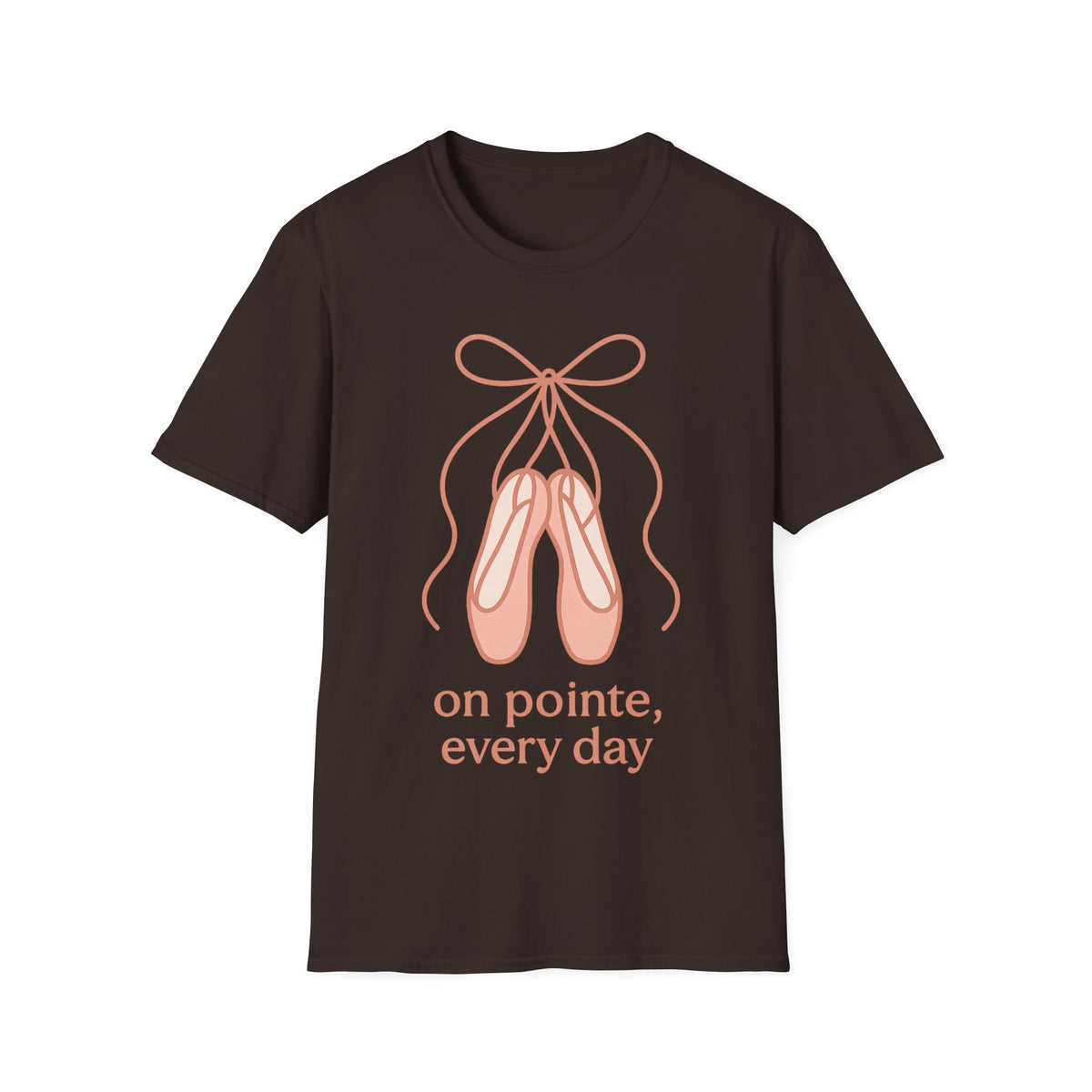 "On Pointe Every Day" Ballet Pointe Shoes Tee - Cute Coquette Balletcore Aesthetic White T-Shirt - Trending Now - September 2026