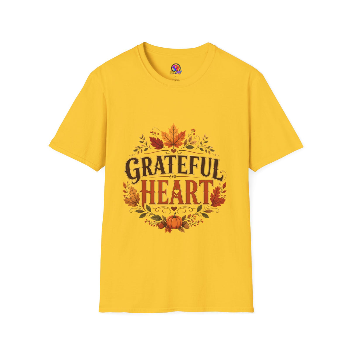 Thanksgiving T-Shirt Grateful Heart T-Shirt — Autumn Leaves Thanksgiving Tee