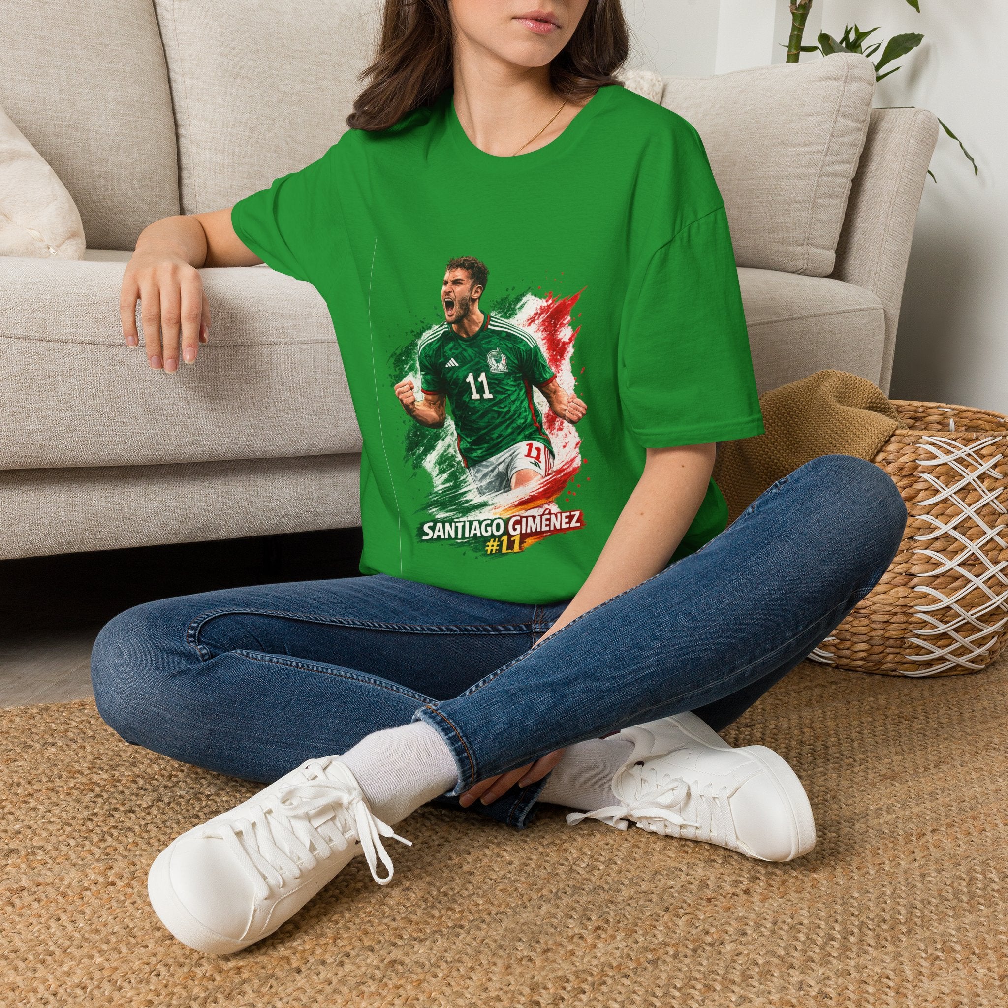 Mexico Soccer Jersey T-Shirt — Santiago Giménez Mexico #11 Fan Tee