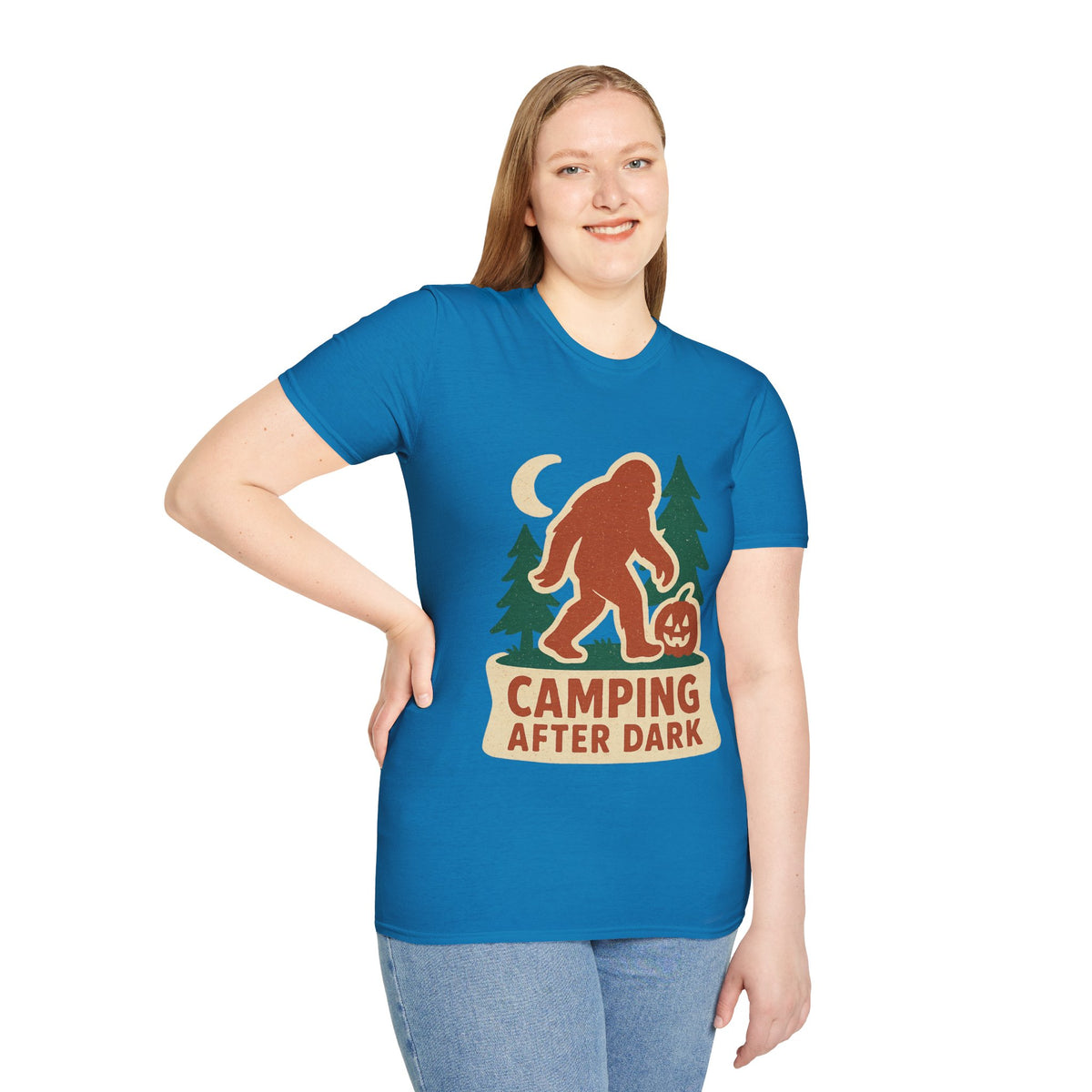 Camping After Dark T‑Shirt — Retro Bigfoot Camp Graphic Tee - Trending Now - August 2026