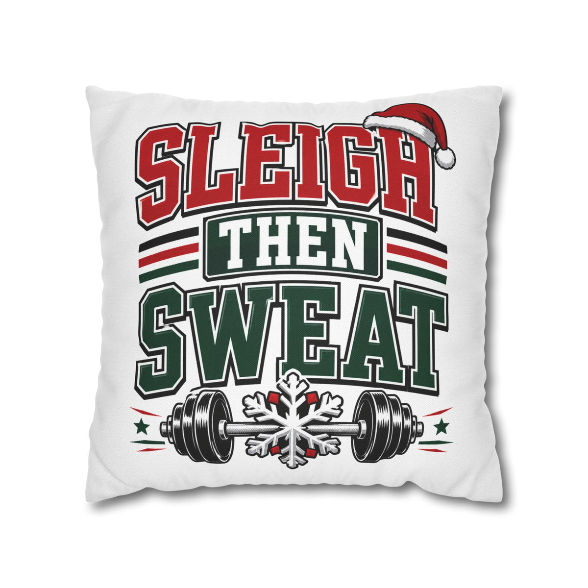 Sleigh Then Sweat Holiday Gym Pillowcase Modern Day Christmas