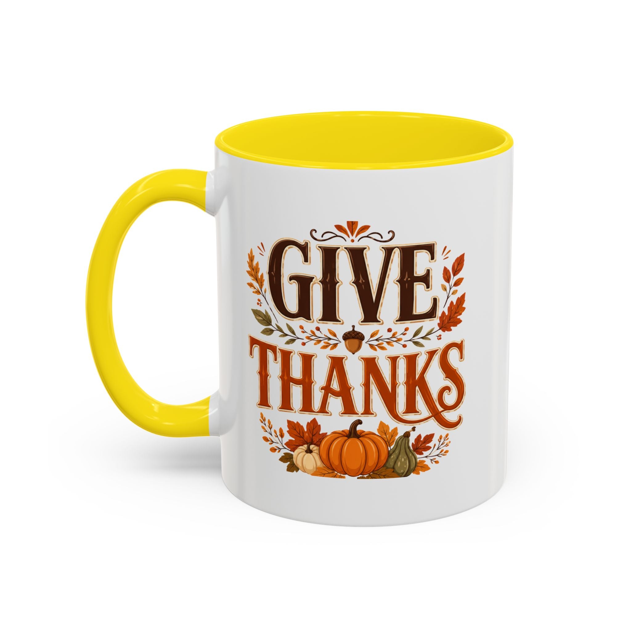 Thanksgiving Mug Give Thanks Coffee Mug — Thanksgiving Fall Accent Mug