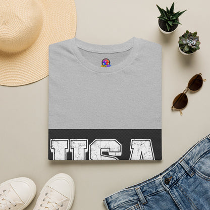 USA Vintage Block T-Shirt — Patriotic Americana Graphic Tee