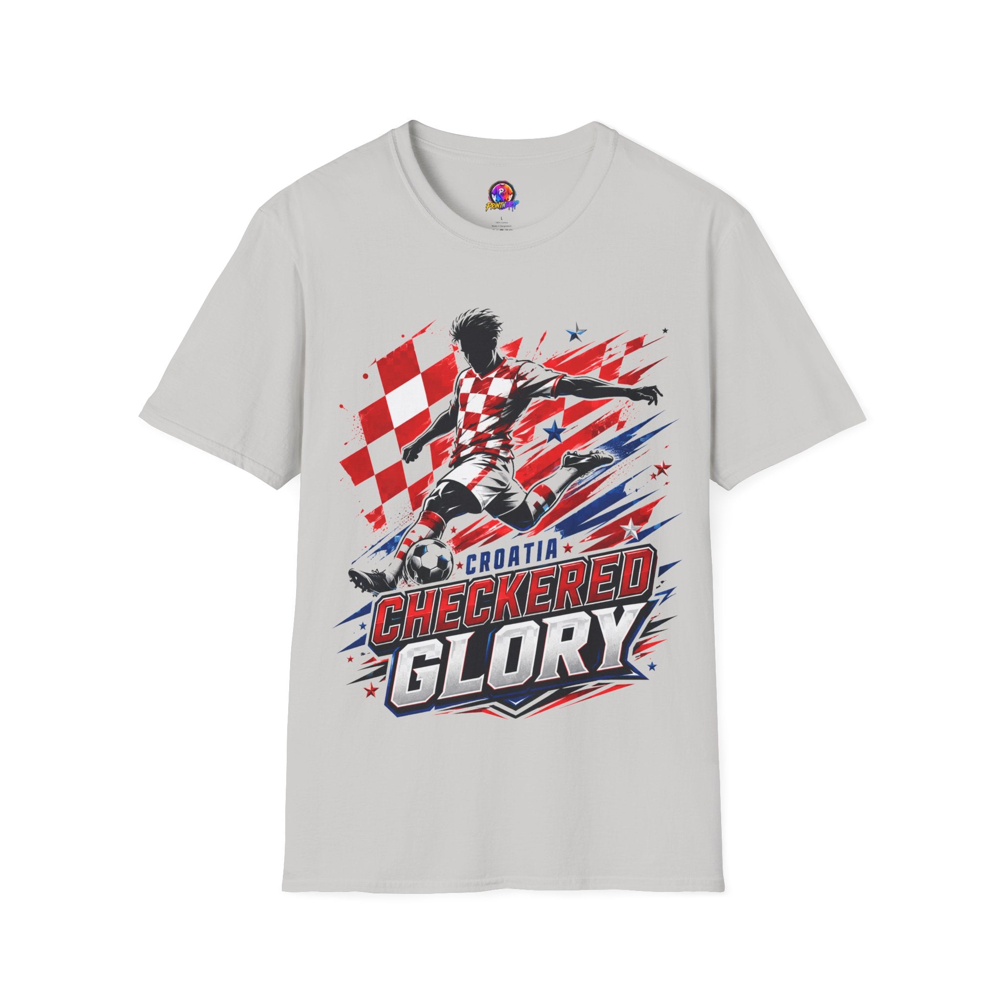 Checkered Glory T-Shirt — Croatia Soccer Fan Tee