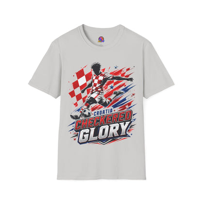 Checkered Glory T-Shirt — Croatia Soccer Fan Tee