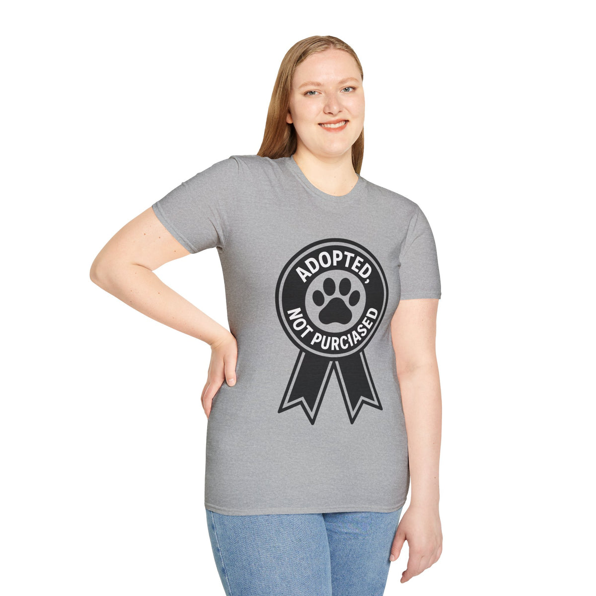 Adopted Not Purchased Graphic T-Shirt — Rescue Pet Awareness Tee - Trending Now - August 2026