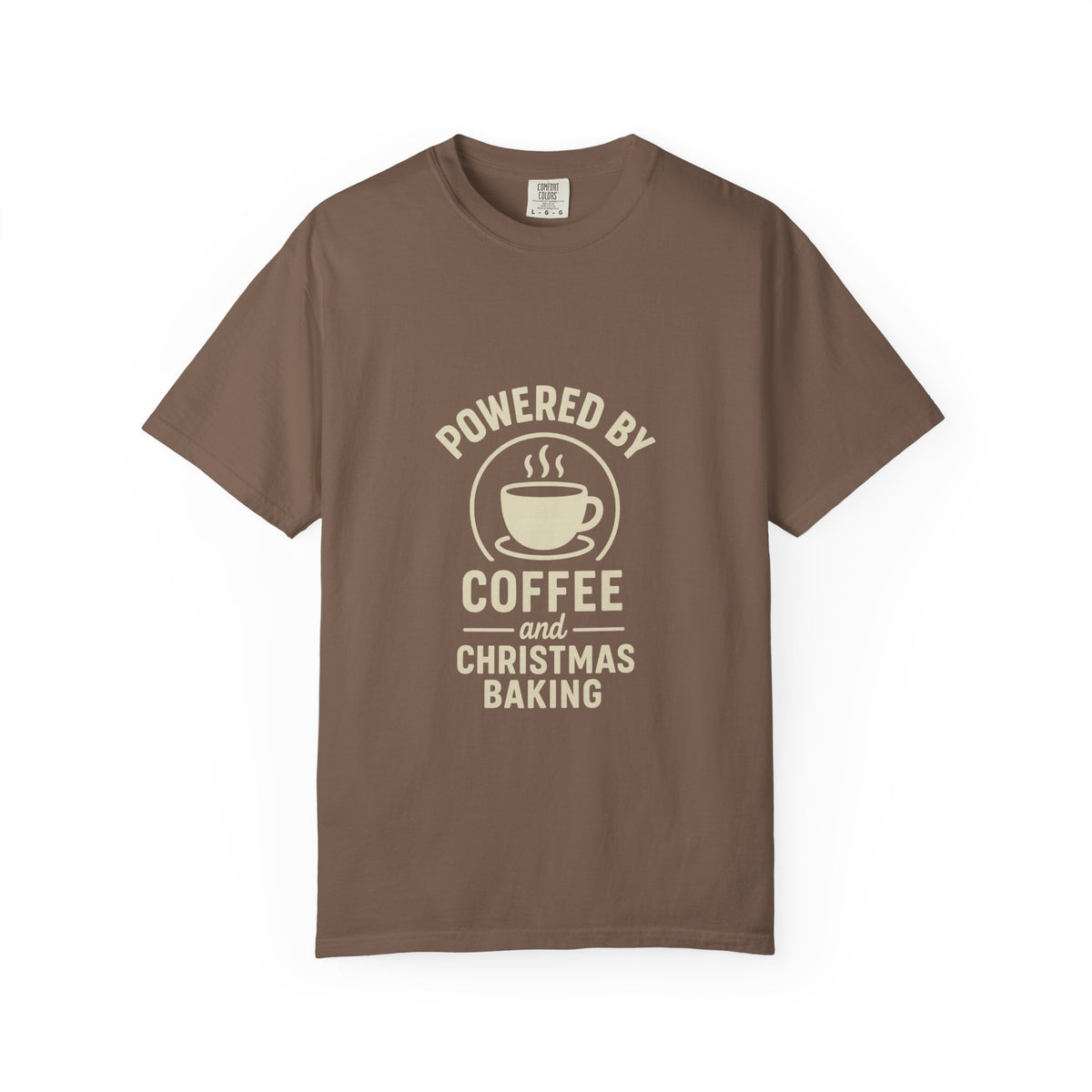 Christmas Baking T-Shirt — "Powered by Coffee and Christmas Baking"- Trending Now - October 2026
