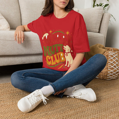 Merry Mutt Club T-Shirt — Retro Christmas Dog Lover Tee