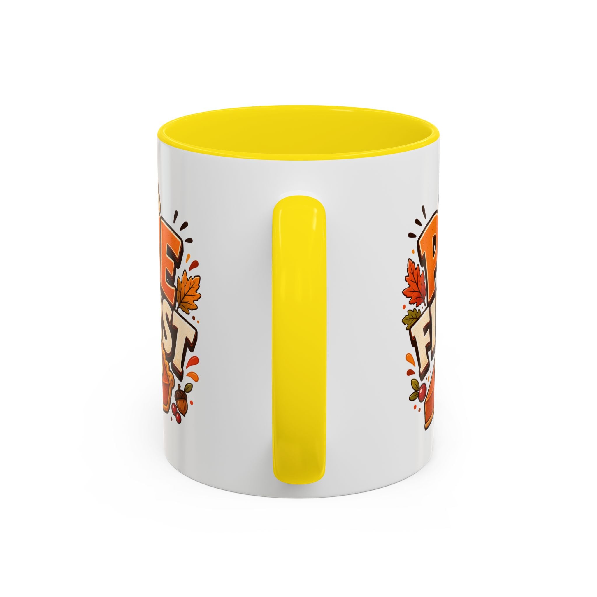 Thanksgiving Mug Pie First Coffee Mug — Funny Thanksgiving Autumn Pie Lover Accent Mug