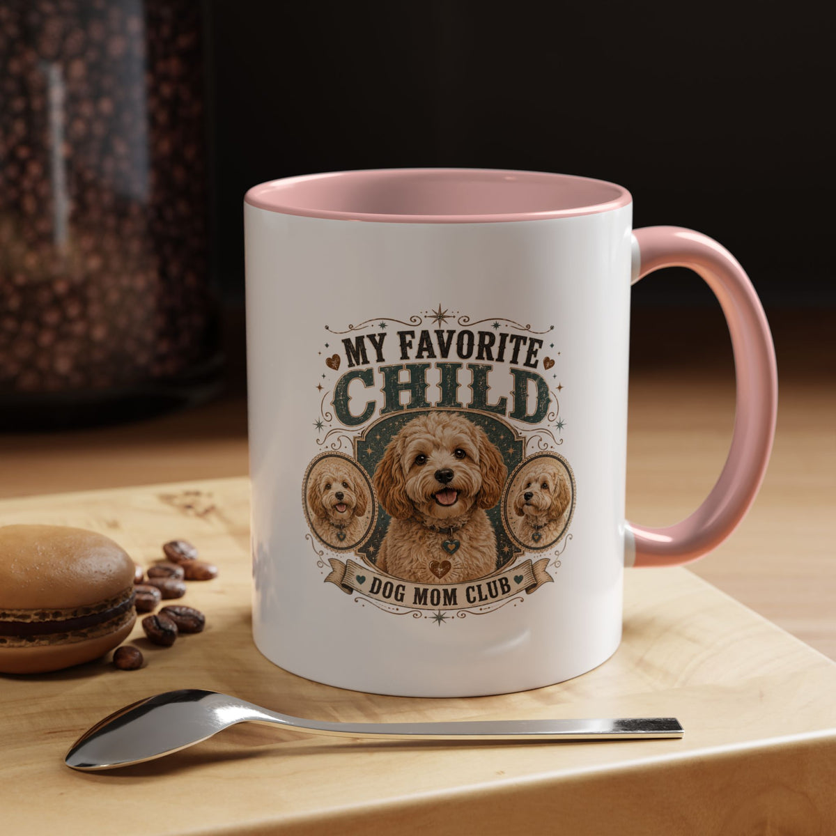 Milo Bailey Dog Dad Mom Dog Mom Coffee Mug — “My Favorite Child” Doodle Dog Portrait Accent Mug