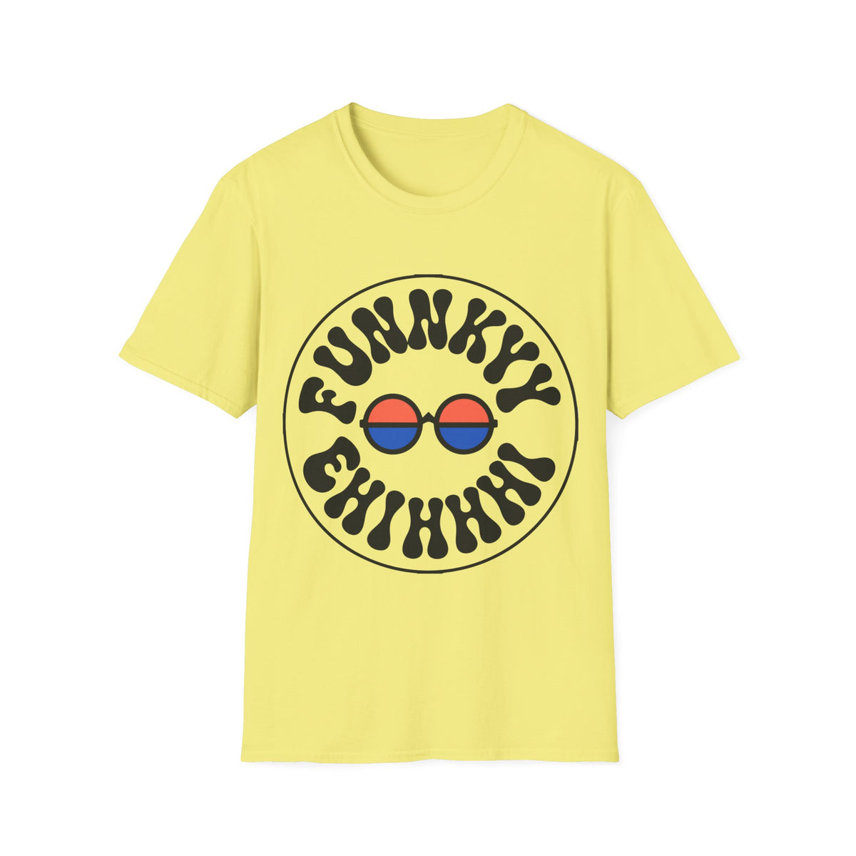 Funky Circle Graphic T-Shirt — Retro Smiley Sunglasses Tee - Trending Now - August 2026