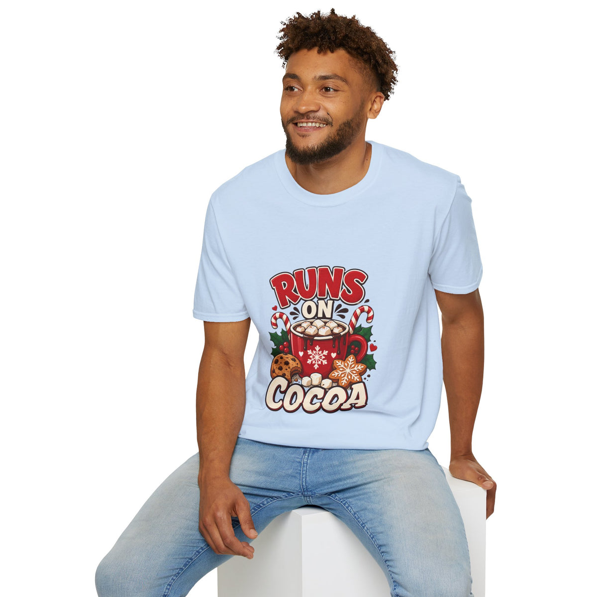 T-Shirt — Runs On Cocoa Holiday Graphic Tee