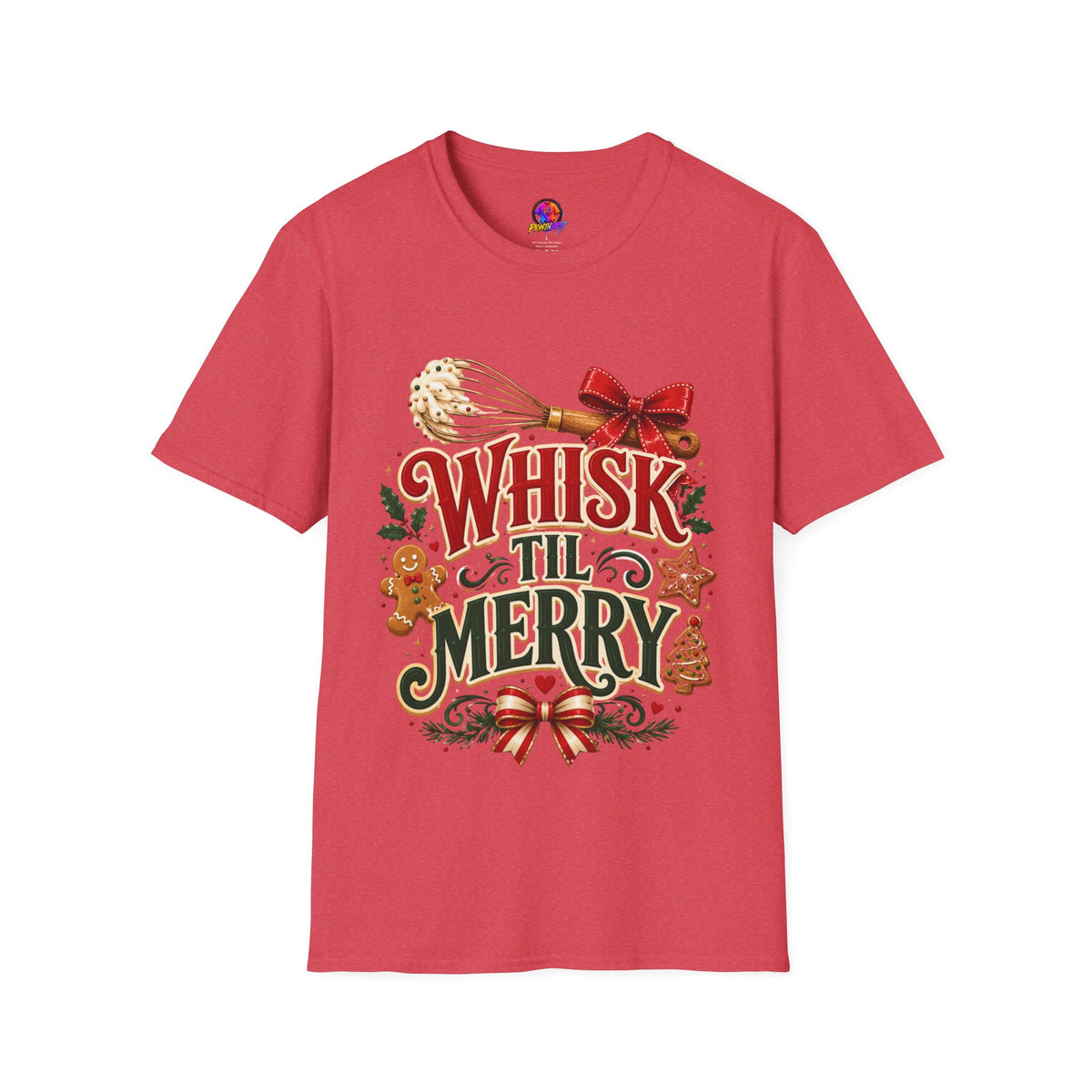 Christmas Baking T-Shirt — "Whisk 'Til Merry" Holiday Tee