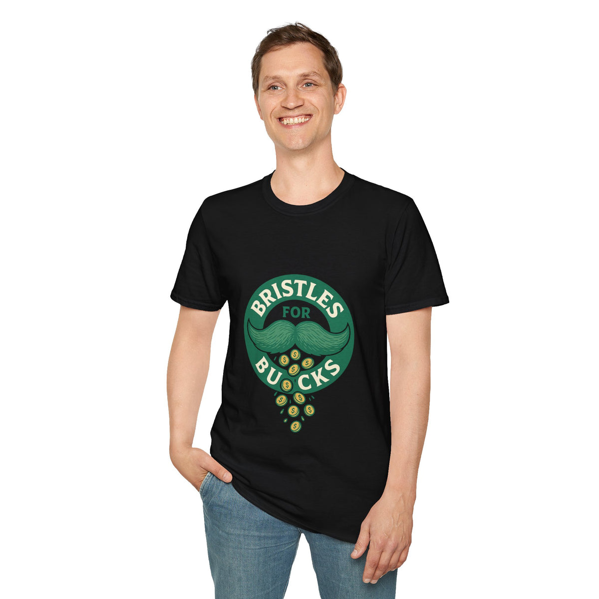Bristles for Bucks T‑Shirt — Vintage Green Charity Donation Logo Tee - Trending Now - October 2026