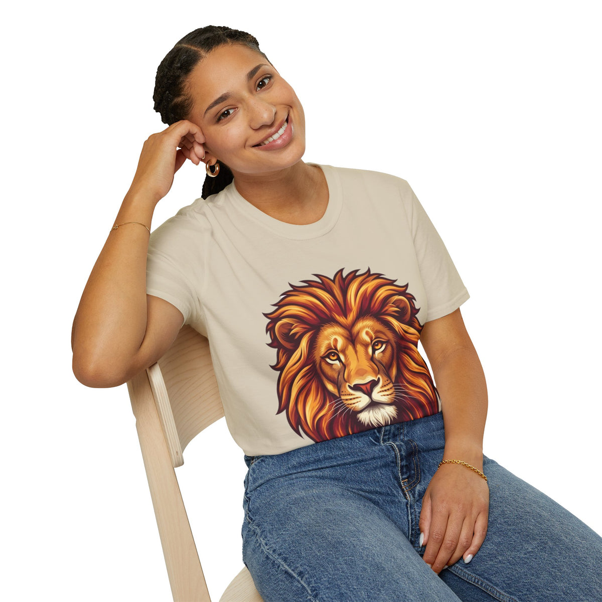 Leo Zodiac Lion Face T-Shirt — Majestic Lion Head Graphic Tee