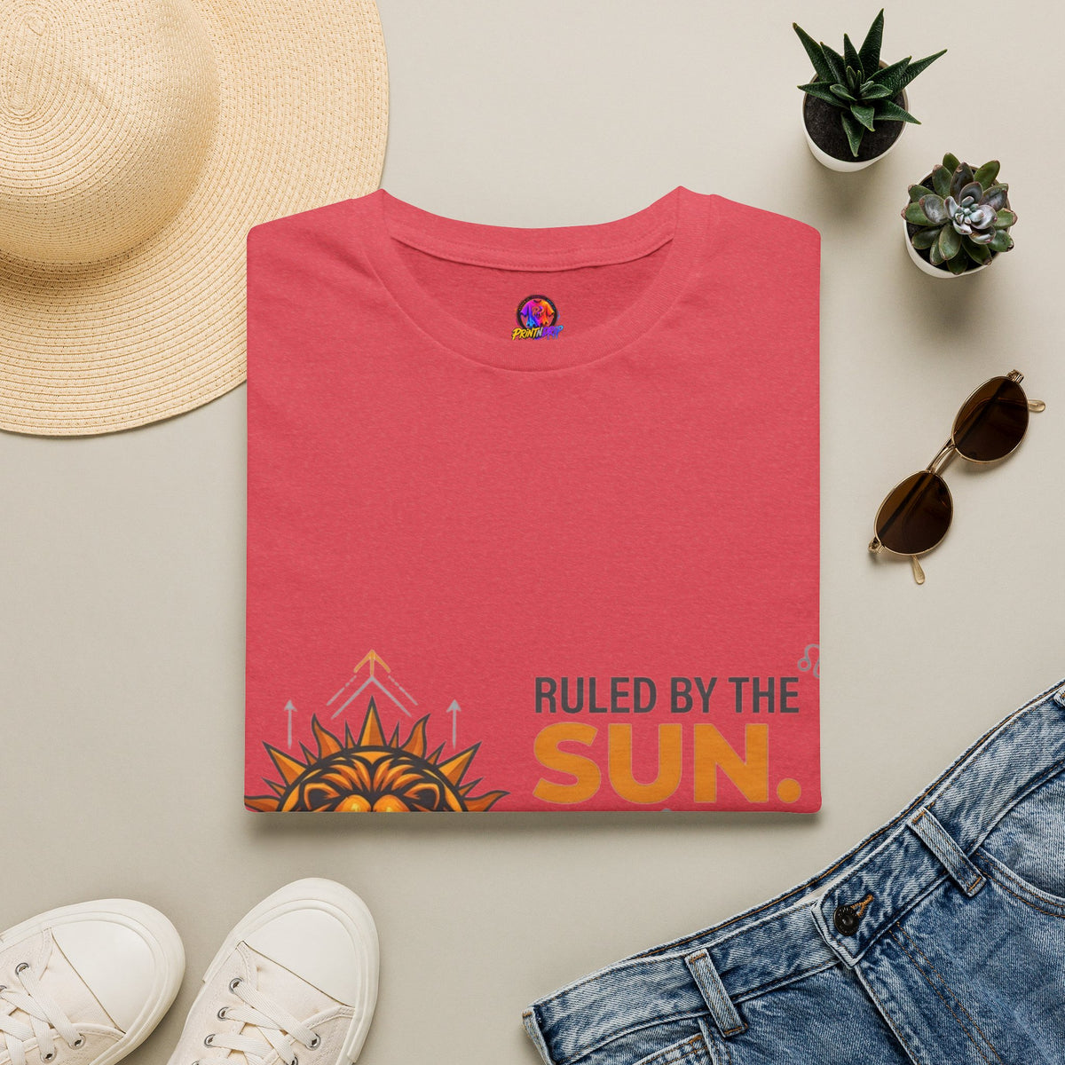 Leo Zodiac T-Shirt — "Ruled by the Sun. Ambitious by Nature. LEO."