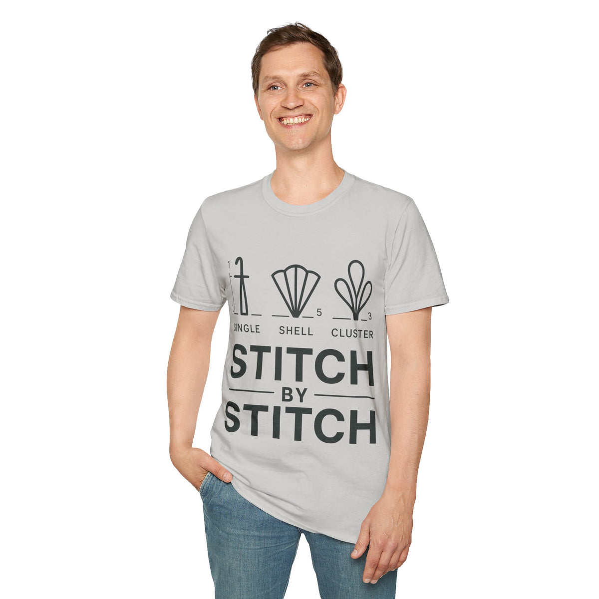 "Stitch By Stitch" Minimalist Crafting Tee | Sewing Knitting Embroidery T-Shirt - Trending Now - September 2026