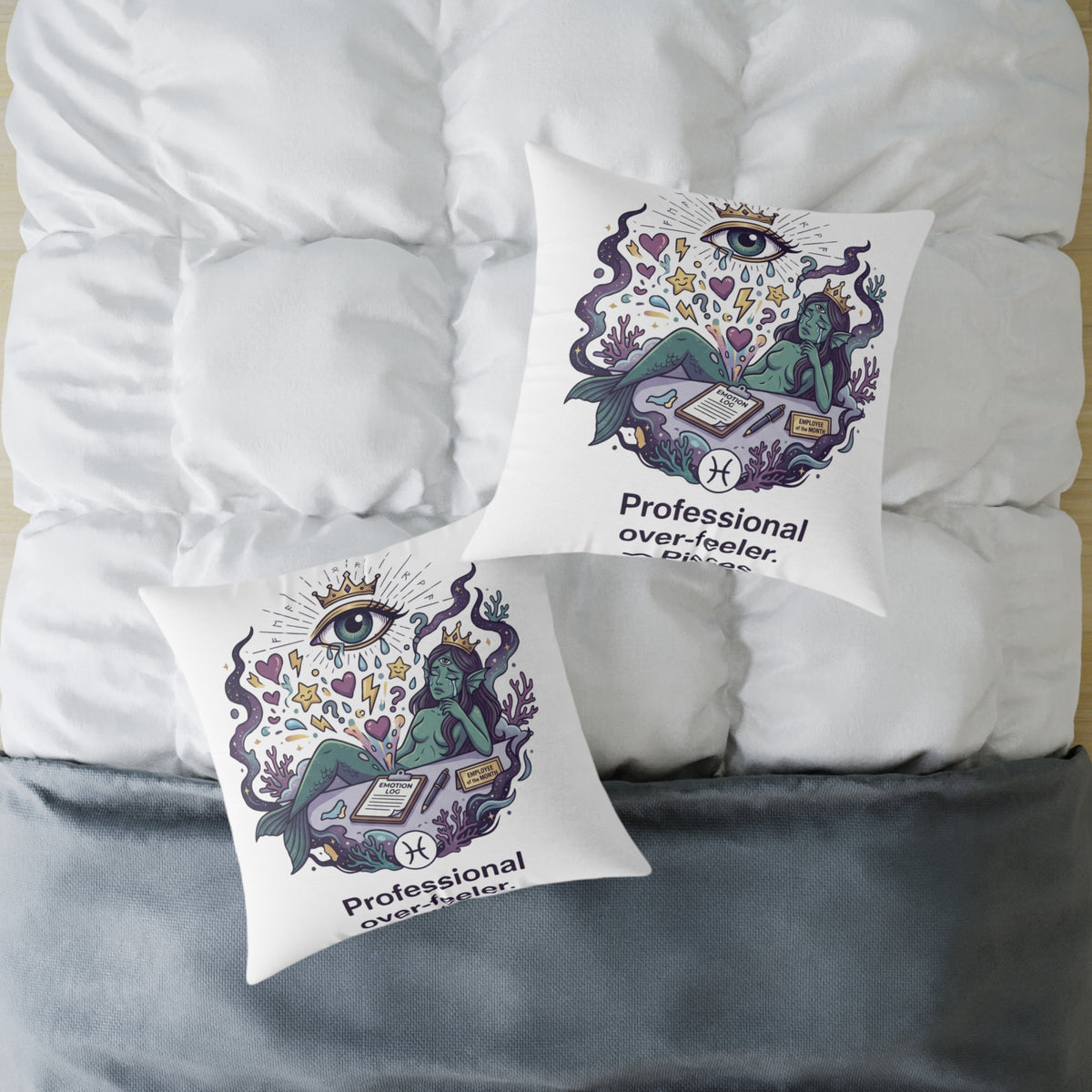 Pisces Zodiac Professional Over-feeler Square Poly Canvas Pillow