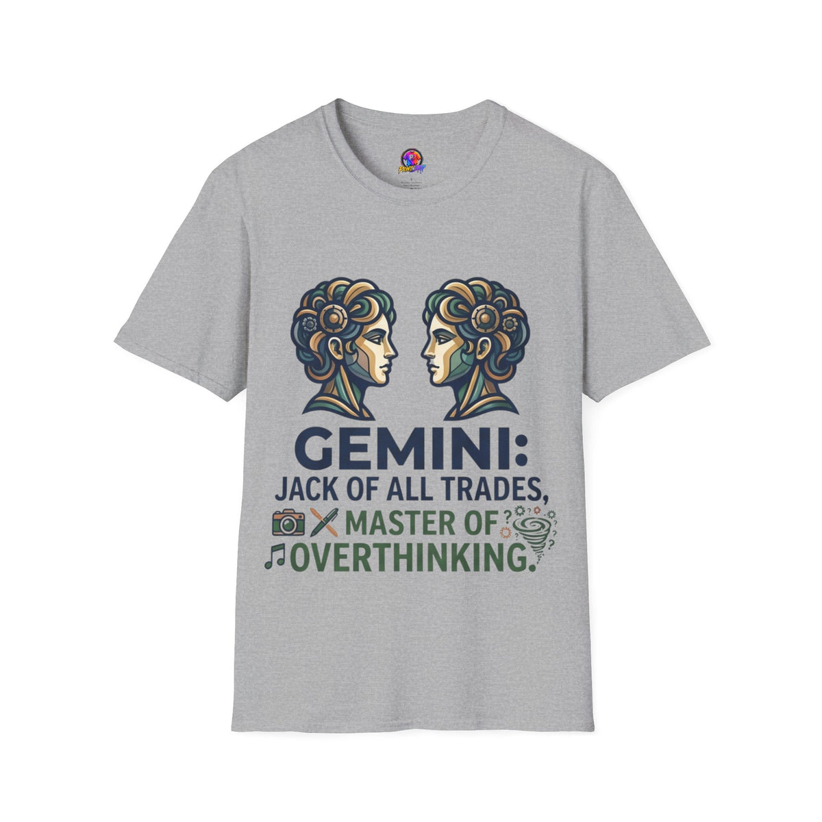 Gemini Zodiac T‑Shirt — Vintage Twins Astrology Tee ("Gemini: Jack of All Trades")