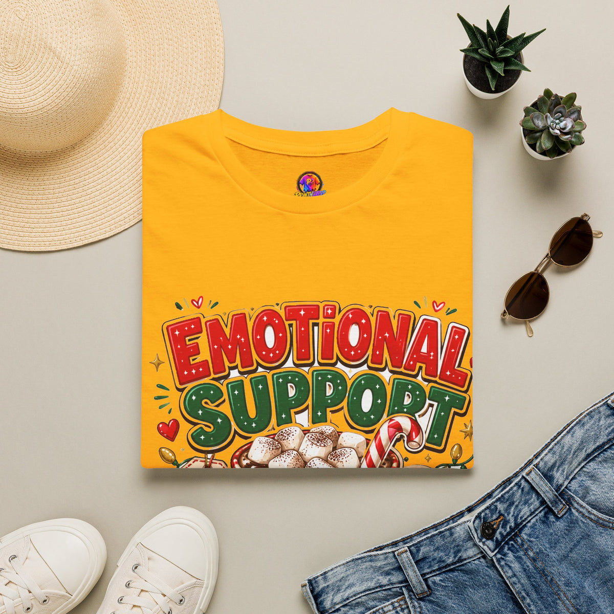 Emotional Support Cocoa T-Shirt — Holiday Hot Chocolate Graphic Tee
