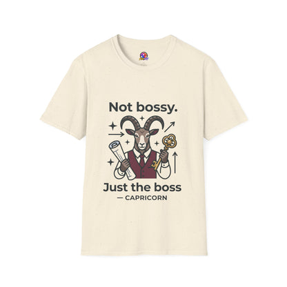 Capricorn T-Shirt — "Not Bossy, Just the Boss" Zodiac Goat Tee