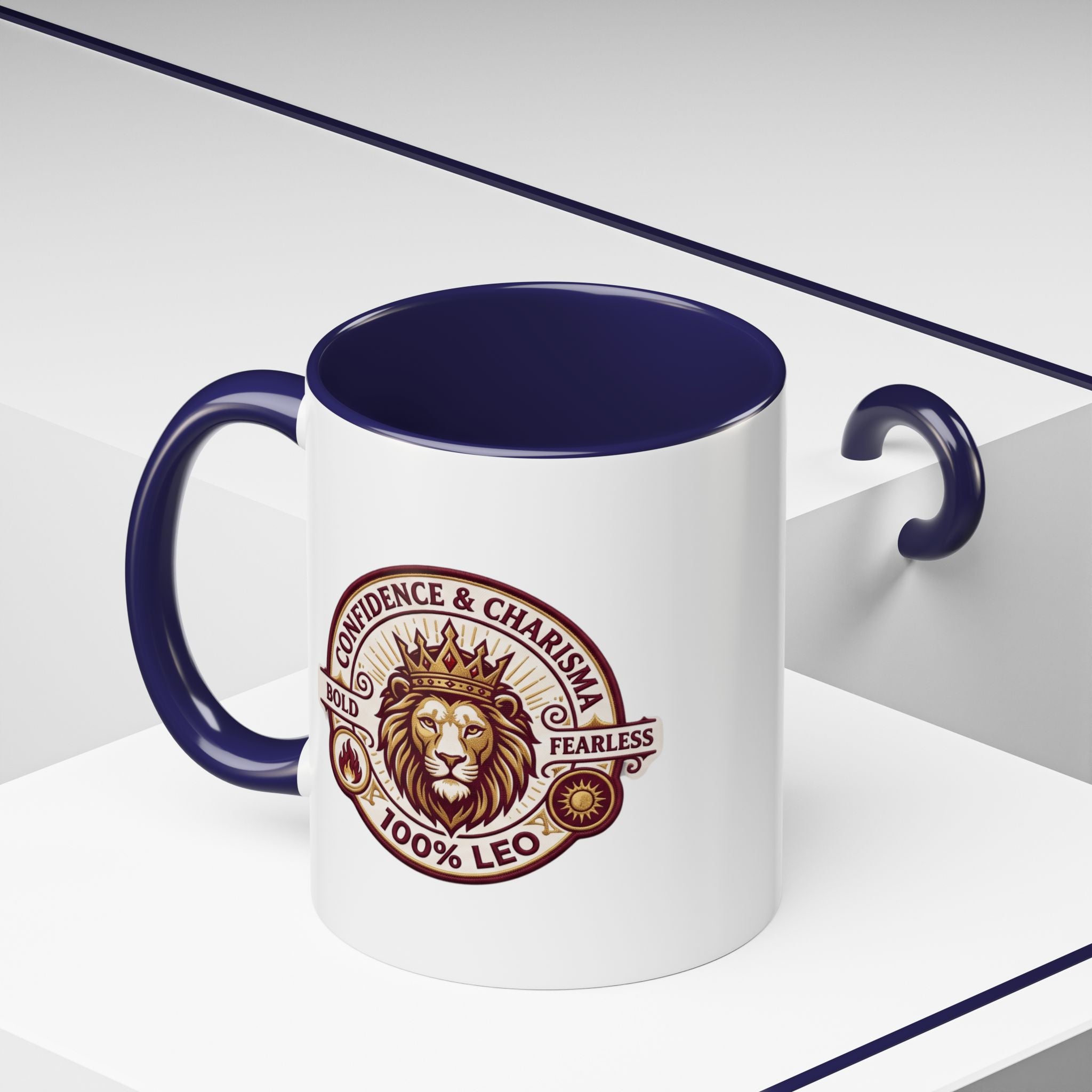 Leo Zodiac Coffee Mug — '100% Leo' Lion Design, Confidence & Charisma Gift