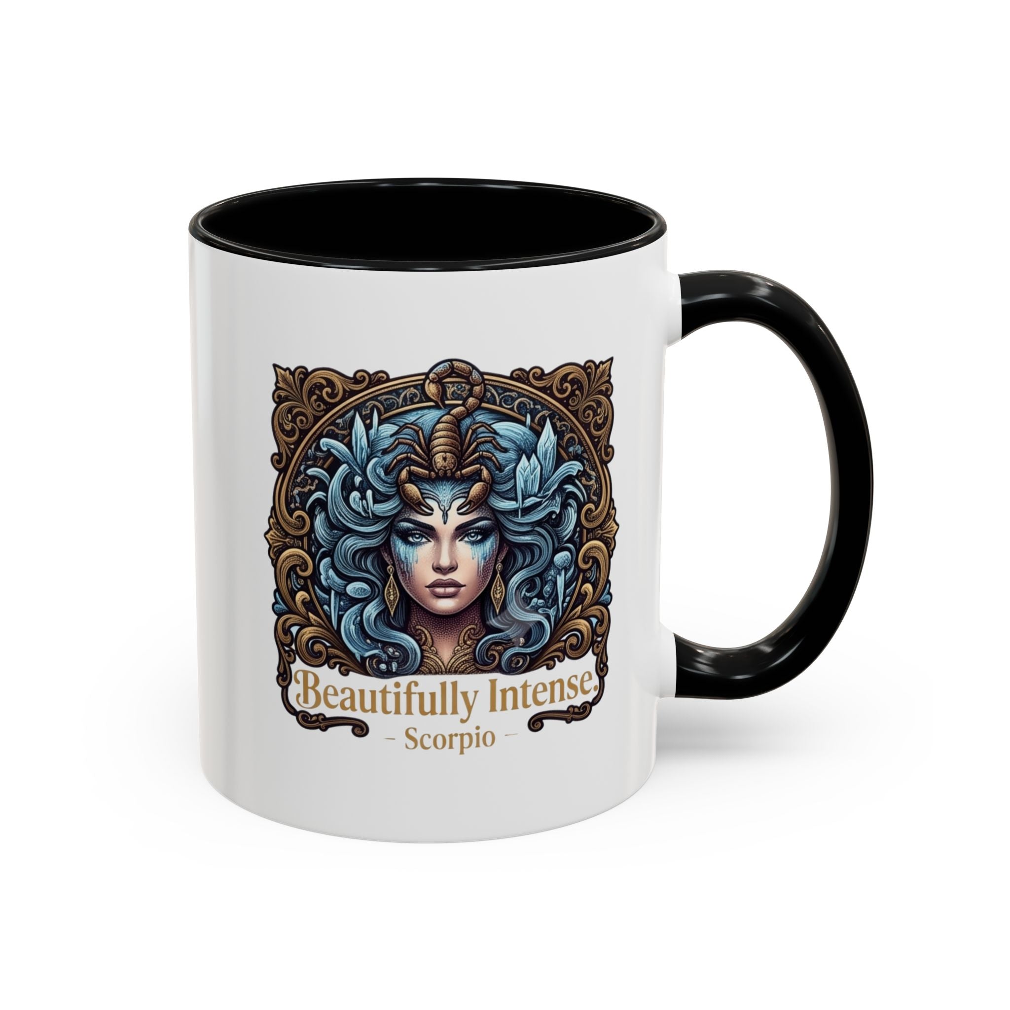 Scorpio Accent Coffee Mug — "Beautifully Intense" Zodiac Design (11/15oz)