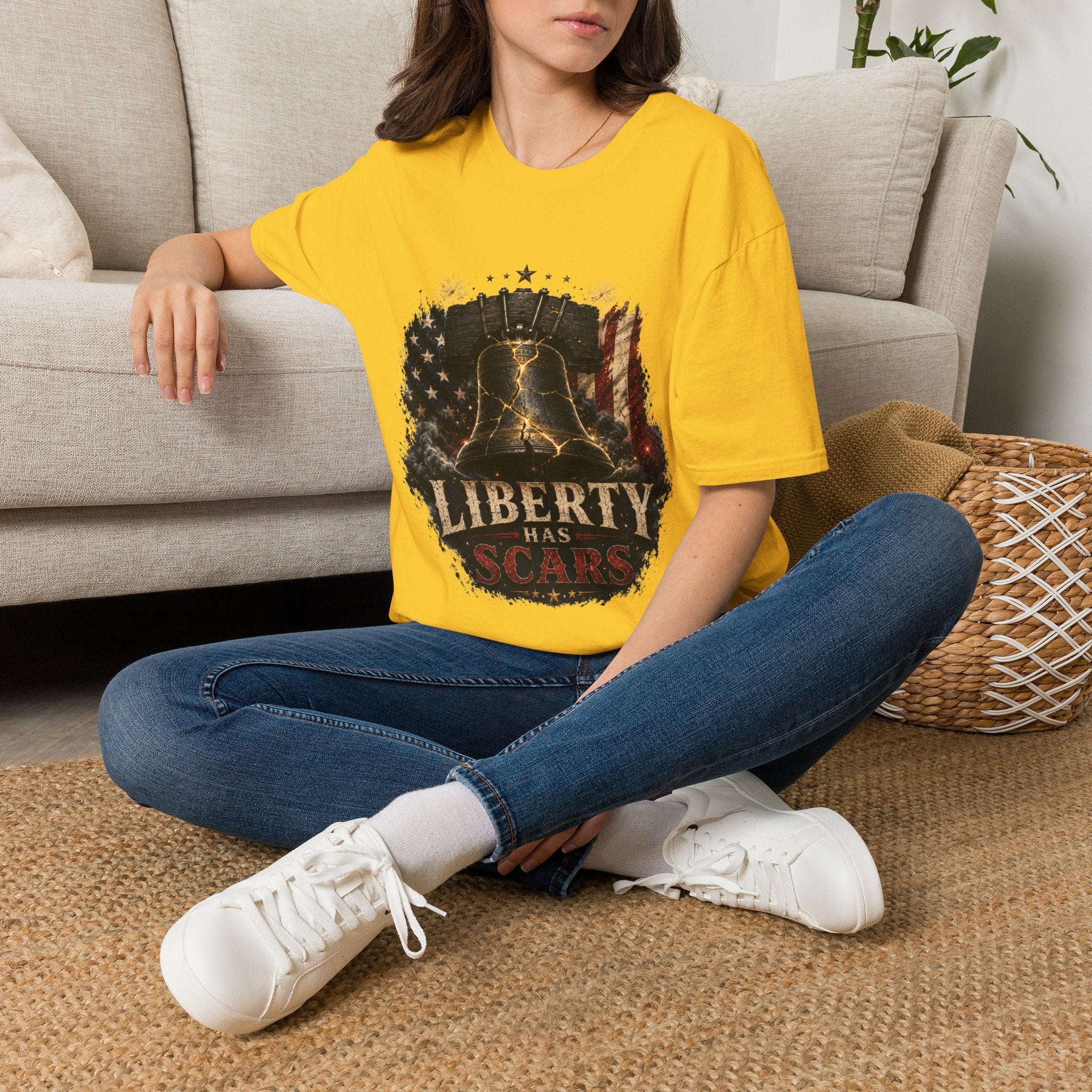 Liberty Has Scars T-Shirt — Vintage Liberty Bell Patriotic Tee