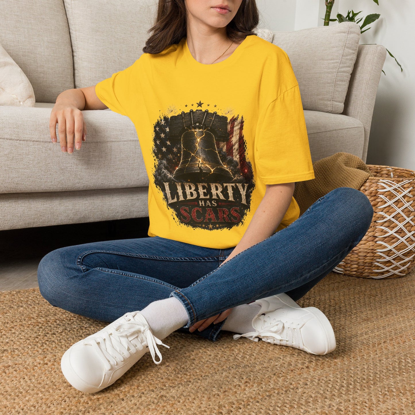 Liberty Has Scars T-Shirt — Vintage Liberty Bell Patriotic Tee