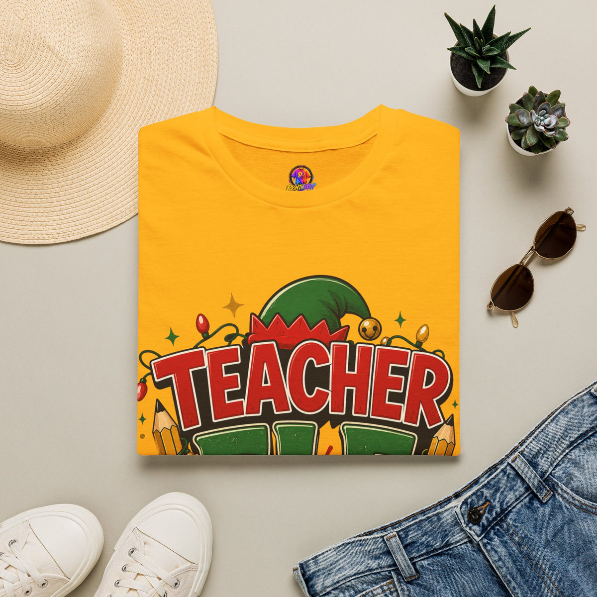 Teacher Elf Mode T-Shirt — Funny Christmas Teacher Holiday Tee