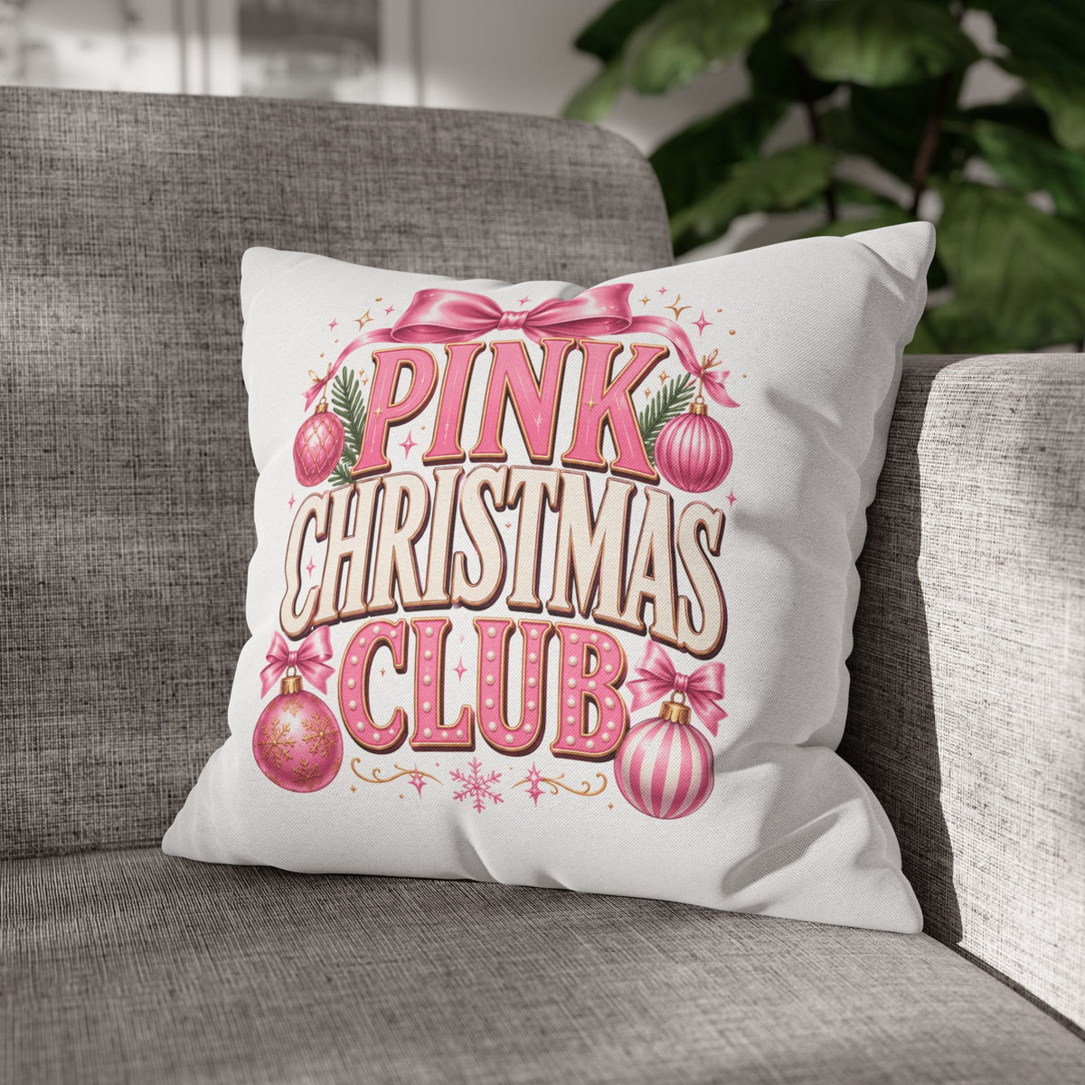 Christmas Pink Christmas Club Holiday Pillowcase