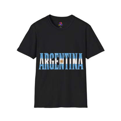 Argentina Beach Vibes T-Shirt — Distressed Blue "ARGENTINA" Graphic