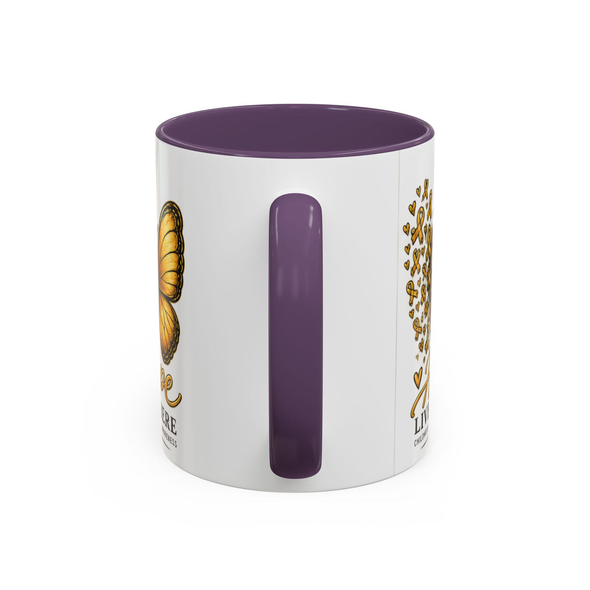 Hope Lives Here Childhood Cancer Awareness Accent Coffee Mug