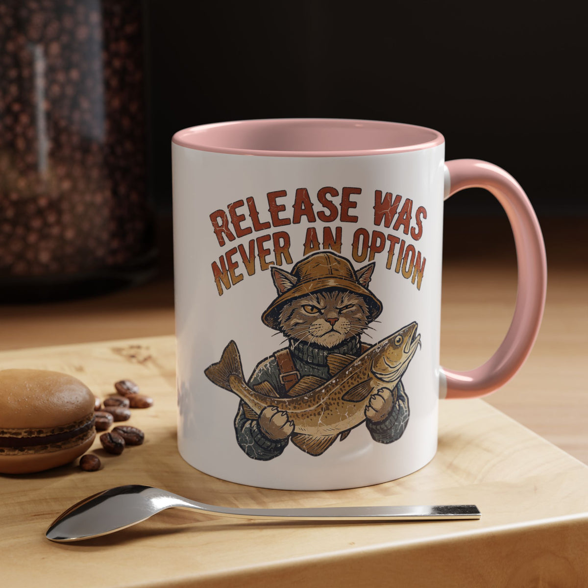 "Release Was Never An Option" Funny And Witty Accent Coffee Mug (11, 15oz)