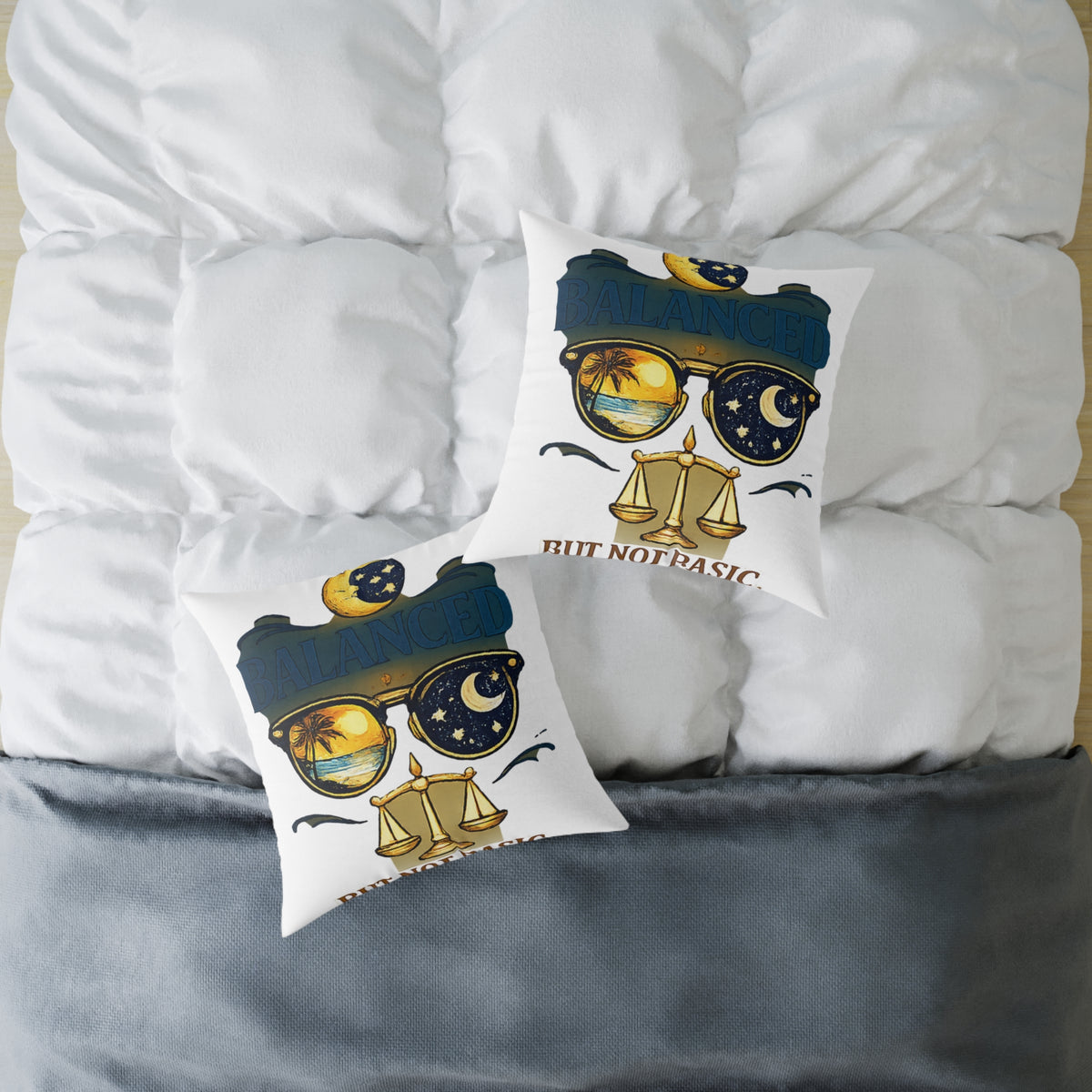 Libra Zodiac Balance But Not Basic Square Poly Canvas Pillow