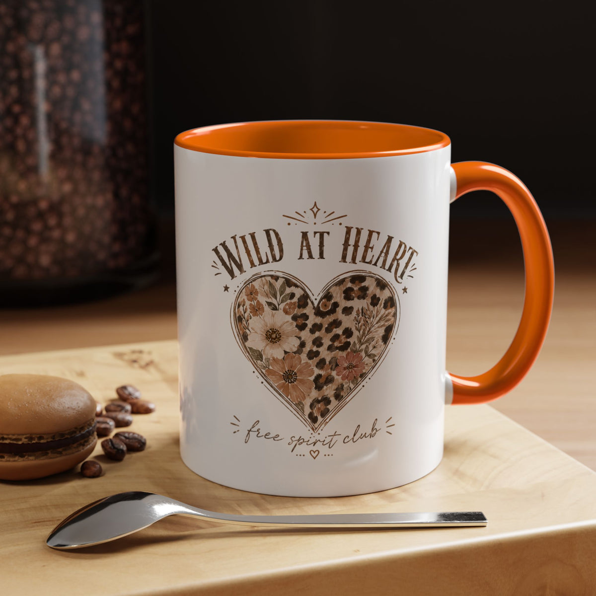Milo Bailey Dog Dad Mom Wild at Heart Leopard Heart Accent Coffee Mug – Floral Boho