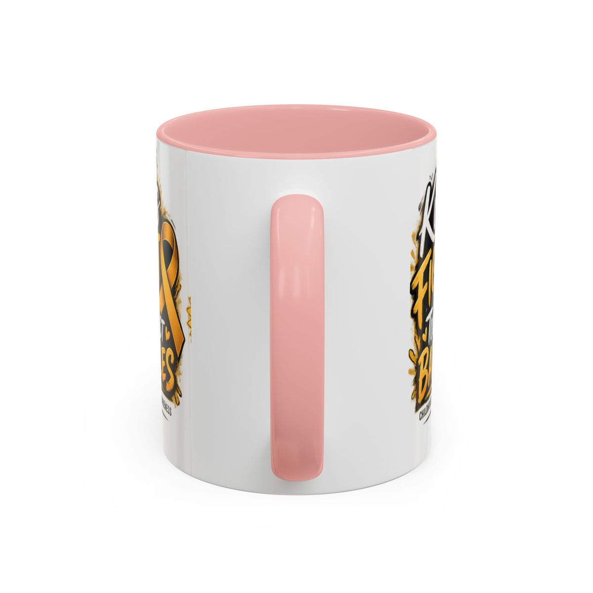 Kids Fight The Toughest Battles Accent Coffee Mug — Childhood Cancer Awareness 11/15oz