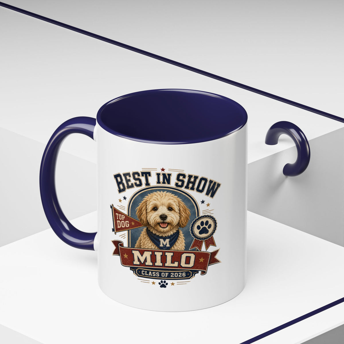 Milo Bailey Dog Dad Mom Best in Show Milo Coffee Mug — Personalized Dog Portrait Accent Mug