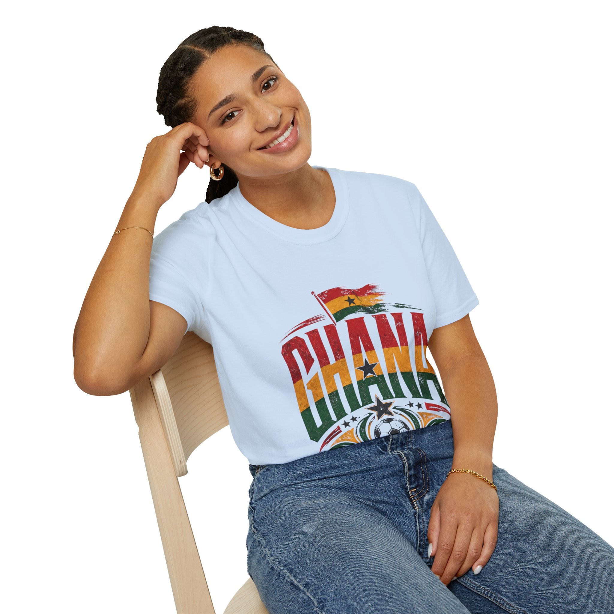 Ghana Flag Soccer T-Shirt — Retro Ghana Pride Football Tee