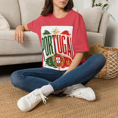 Portugal Vintage Compass T-Shirt — Retro Portuguese Flag Travel Tee