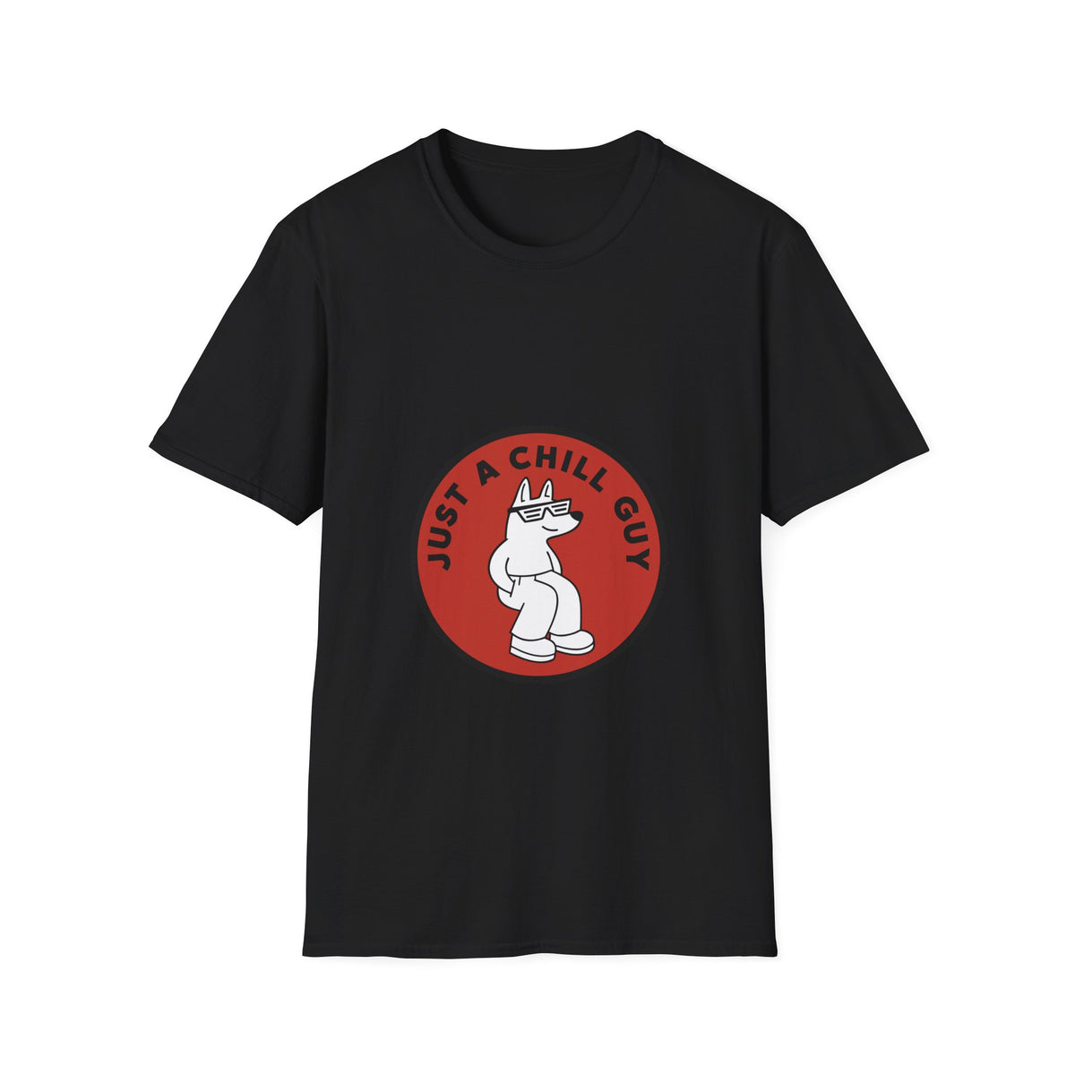 Just A Chill Guy Red Circle Badge T-Shirt - Viral Character Mascot Tee - Trending Now - September 2026