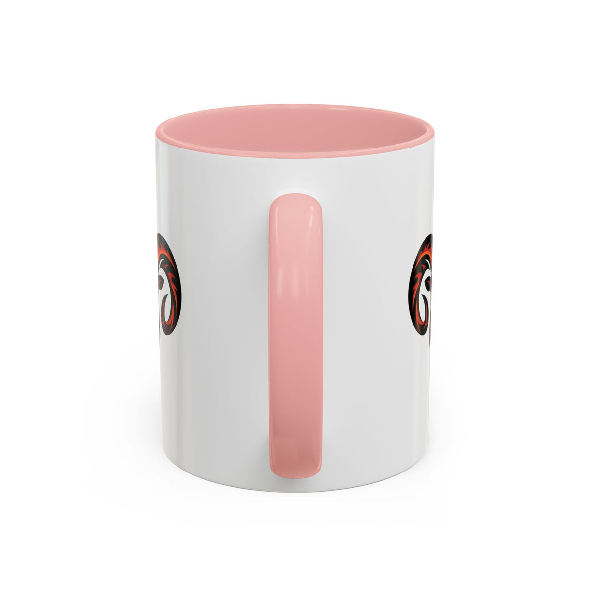 Aries Zodiac Ram Logo Accent Coffee Mug — Bold Tribal Ram Head Design