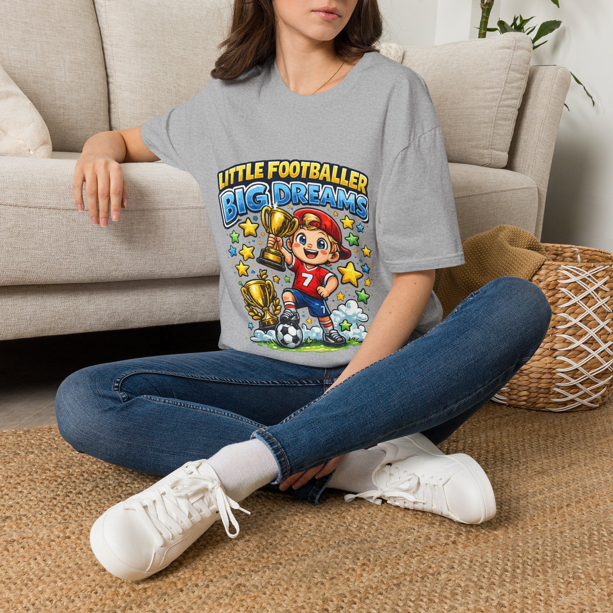 Kids Football T‑Shirt — "Little Footballer Big Dreams" Graphic Tee