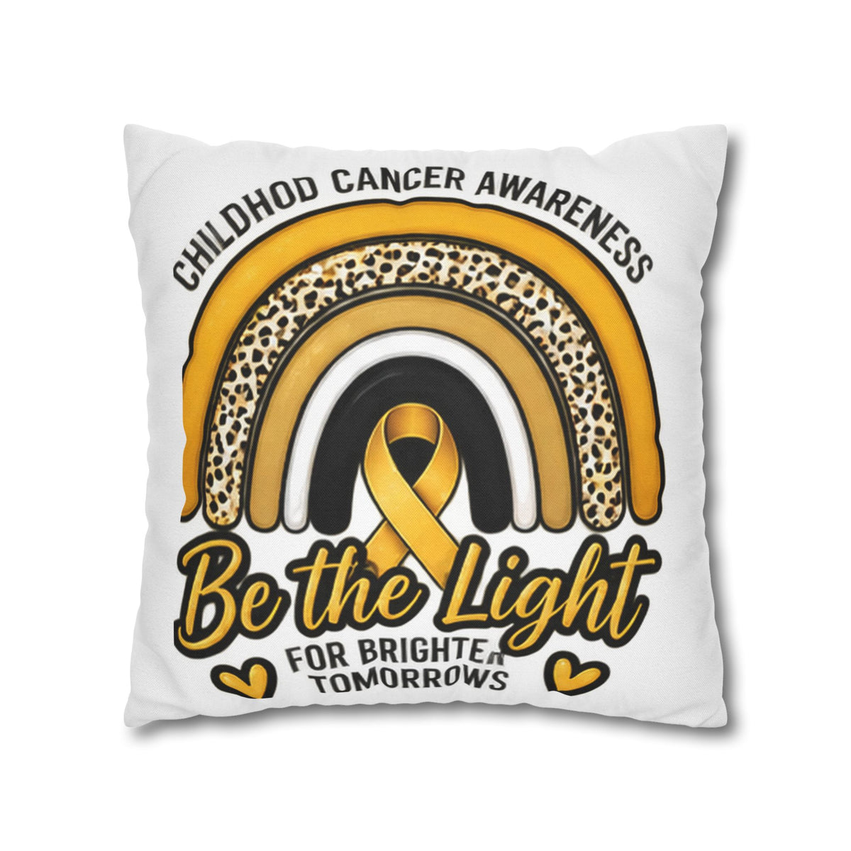 Childhood Cancer Awareness “Be the Light” Square Pillowcase
